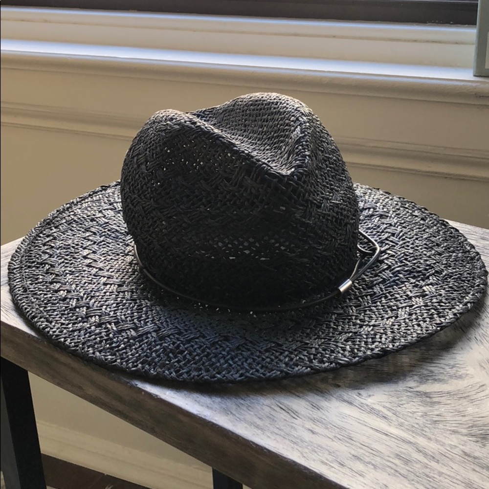 Rag and bone black straw fedora